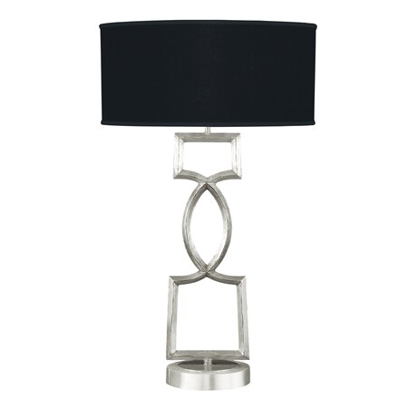 Fine Art Lamps Allegretto Table Lamp, 1-Light, Silver Leaf, Black Fabric Shade, 34"H (785010-SF42 NK01) 785010-SF42